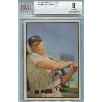 1953 Bowman Color Baseball #59 Mickey Mantle BVG 8 (NM-MT) *9039 (Reed Buy)