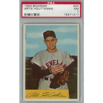 1954 Bowman Baseball #20 Artie Houtteman PSA 7 (NM) *1317 (Reed Buy)