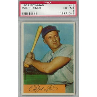 1954 Bowman Baseball #45 Ralph Kiner PSA 6 (EX-MT) *1342 (Reed Buy)