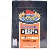 1992/93 Topps Stadium Club Series 1 Basketball Hobby Box (Reed Buy)