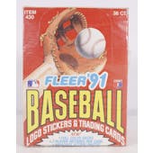 1991 Fleer Baseball Wax Box (Factory Sealed) (Reed Buy)