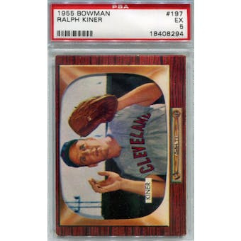 1955 Bowman Baseball #197 Ralph Kiner PSA 5 (EX) *8294 (Reed Buy)