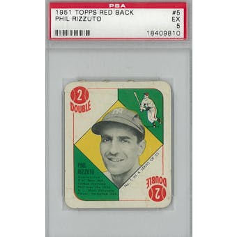 1951 Topps Red Back Baseball #5 Phil Rizzuto PSA 5 (EX) *9810 (Reed Buy)