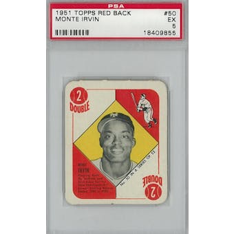 1951 Topps Red Back Baseball #50 Monte Irvin PSA 5 (EX) *9855 (Reed Buy)