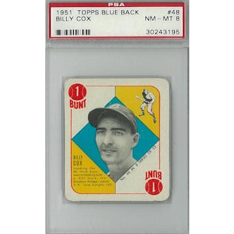 1951 Topps Blue Back Baseball #48 Billy Cox PSA 8 (NM-MT) *3195 (Reed Buy)