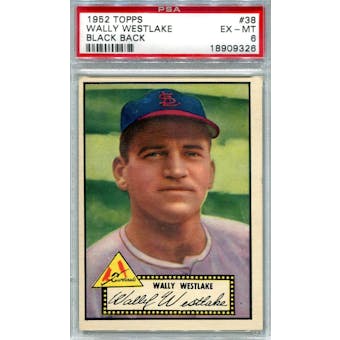 1952 Topps Baseball #38 Wally Westlake Black Back PSA 6 (EX-MT) *9326 (Reed Buy)
