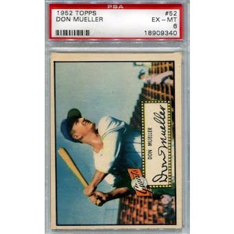 1952 Topps Baseball #52 Don Mueller Red Back PSA 6 (EX-MT) *9340 (Reed Buy)
