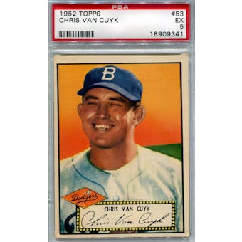 1952 Topps Baseball #53 Chris Van Cuyk Red Back PSA 5 (EX) *9341 (Reed Buy)