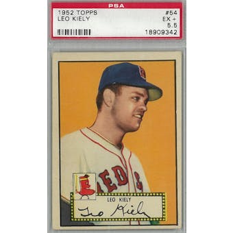 1952 Topps Baseball #54 Leo Kiely Red Back PSA 5.5 (EX+) *9342 (Reed Buy)