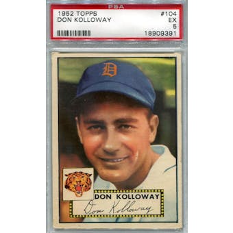 1952 Topps Baseball #104 Don Kolloway PSA 5 (EX) *9391 (Reed Buy)
