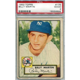 1952 Topps Baseball #175 Billy Martin PSA 2 (Good) *6696 (Reed Buy)