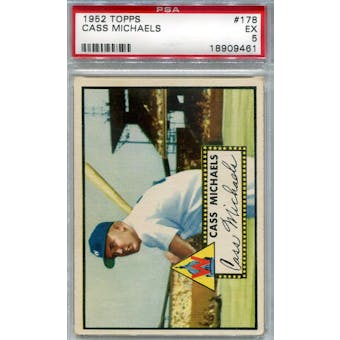 1952 Topps Baseball #178 Cass Michaels PSA 5 (EX) *9461 (Reed Buy)