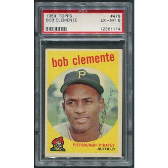 1959 Topps Baseball #478 Roberto Clemente PSA 6 (EX-MT)