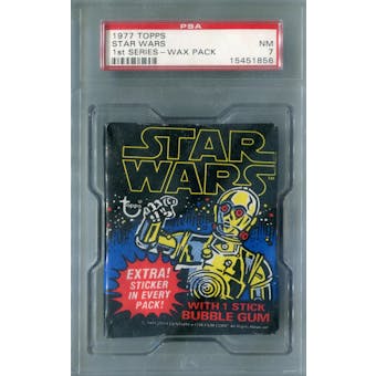 1977 Topps Star Wars 1st Series Wax Pack PSA 7 (NM) *1856 (Reed Buy)