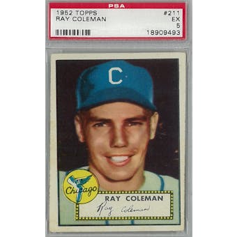 1952 Topps Baseball #211 Ray Coleman PSA 5 (EX) *9493 (Reed Buy)