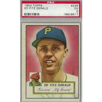 1952 Topps Baseball #236 Ed Fitz Gerald PSA 5 (EX) *9517 (Reed Buy)