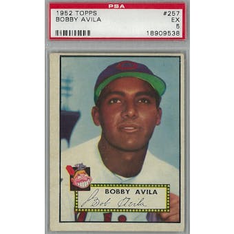 1952 Topps Baseball #257 Bobby Avila PSA 5 (EX) *9538 (Reed Buy)