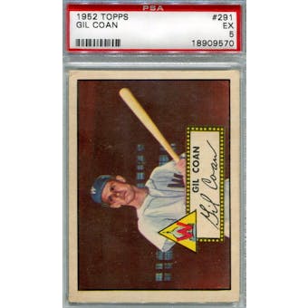 1952 Topps Baseball #291 Gil Coan PSA 5 (EX) *9570 (Reed Buy)