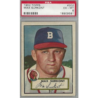 1952 Topps Baseball #302 Max Surkont PSA 6 (EX-MT) *9581 (Reed Buy)