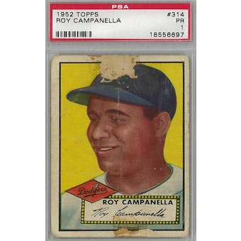 1952 Topps Baseball #314 Roy Campanella PSA 1 (Poor) *6697 (Reed Buy)