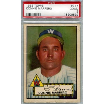 1952 Topps Baseball #317 Connie Marrero PSA 2 (Good) *9592 (Reed Buy)