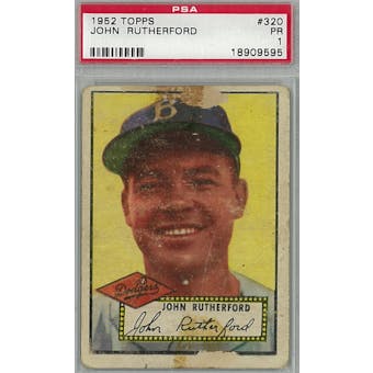 1952 Topps Baseball #320 John Rutherford PSA 1 (Poor) *9595 (Reed Buy)