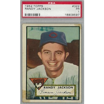 1952 Topps Baseball  #322 Randy Jackson PSA 1 (Poor) *9597 (Reed Buy)