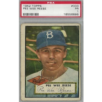 1952 Topps Baseball #333 Pee Wee Reese PSA 1 (Poor ) *6698 (Reed Buy)
