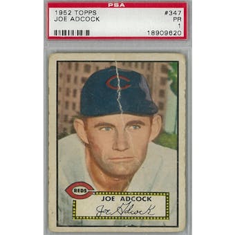 1952 Topps Baseball #347 Joe Adcock PSA 1 (Poor) *9620 (Reed Buy)