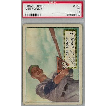 1952 Topps Baseball #359 Dee Fondy PSA 1 (Poor) *9632 (Reed Buy)