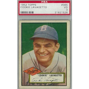 1952 Topps Baseball #365 Cookie Lavagetto PSA 3 (VG) *1528 (Reed Buy)