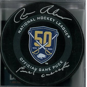 Rene Robert Autographed Buffalo Sabres Official Anniversary Puck French