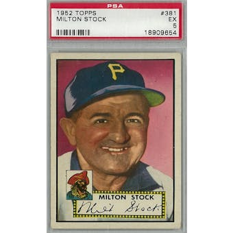 1952 Topps Baseball #381 Milton Stock PSA 5 (EX) *9654 (Reed Buy)