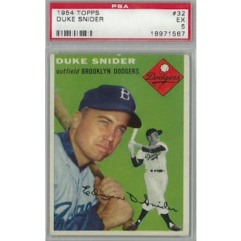 1954 Topps Baseball #32 Duke Snider PSA 5 (EX) *1567 (Reed Buy)