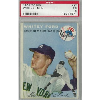 1954 Topps Baseball  #37 Whitey Ford PSA 5 (EX) *1571 (Reed Buy)