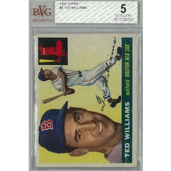 1955 Topps Baseball  #2 Ted Williams BVG 5 (EX) *0203 (Reed Buy)