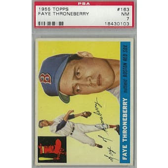 1955 Topps Baseball #163 Faye Throneberry PSA 7 (NM) *0103 (Reed Buy)