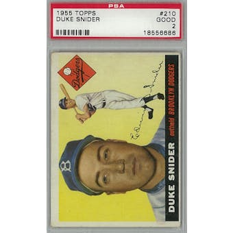 1955 Topps Baseball #210 Duke Snider PSA 2 (Good) *6686 (Reed Buy)