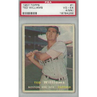 1957 Topps Baseball #1 Ted Williams PSA 4MK (VG-EX) *4266 (Reed Buy)