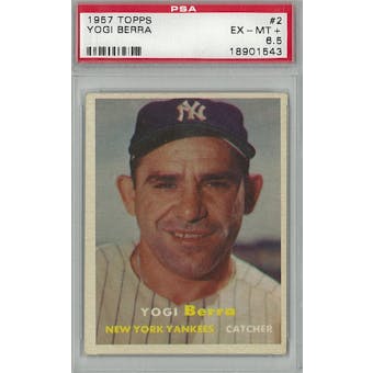 1957 Topps Baseball #2 Yogi Berra PSA 6.5 (EX-MT+) *1543 (Reed Buy)
