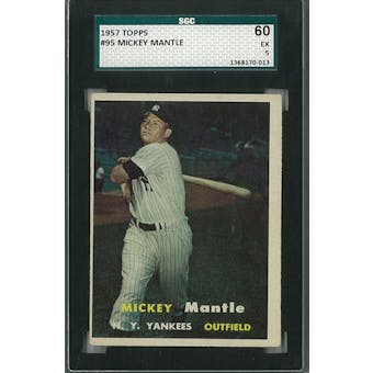 1957 Topps Baseball #95 Mickey Mantle SGC 60 (EX) *0013 (Reed Buy)