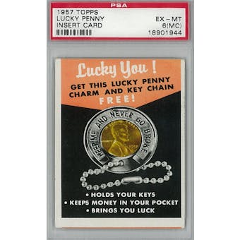 1957 Topps Baseball Lucky Penny Insert PSA 6MC (EX-MT) *1944 (Reed Buy)