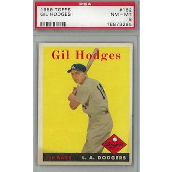 1958 Topps Baseball #162 Gil Hodges PSA 8 (NM-MT) *3285 (Reed Buy)
