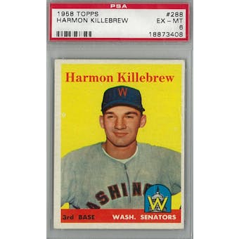 1958 Topps Baseball #288 Harmon Killebrew PSA 6 (EX-MT) *3408 (Reed Buy)