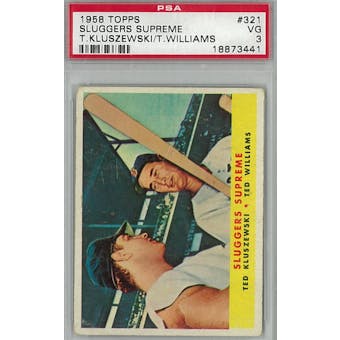 1958 Topps Baseball #321 Sluggers Supreme PSA 3 (VG) *3441 (Reed Buy)