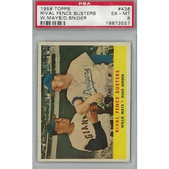 1958 Topps Baseball #436 Rival Fence Busters PSA 6 (EX-MT) *3557 (Reed Buy)