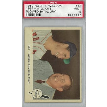 1959 Fleer Baseball Ted Williams Baseball #42 1951 Slowed By Injury PSA 9 (Mint) *1647 (Reed Buy)