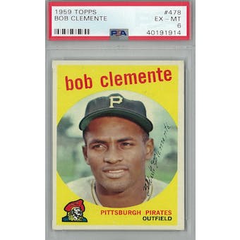 1959 Topps Baseball #478 Roberto Clemente PSA 6 (EX-MT) *1914 (Reed Buy)