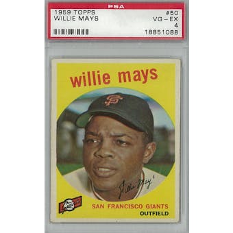1959 Topps Baseball #50 Willie Mays PSA 4 (VG-EX) *1088 (Reed Buy)