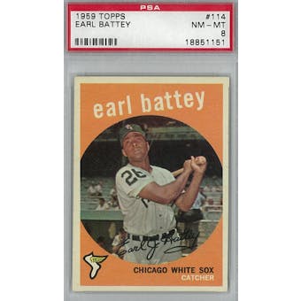 1959 Topps Baseball #114 Earl Battey PSA 8 (NM-MT) *1151 (Reed Buy)